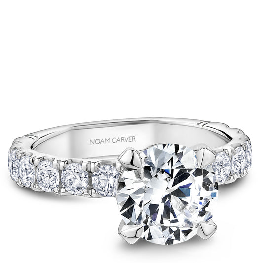 14K white gold diamond engagement ring