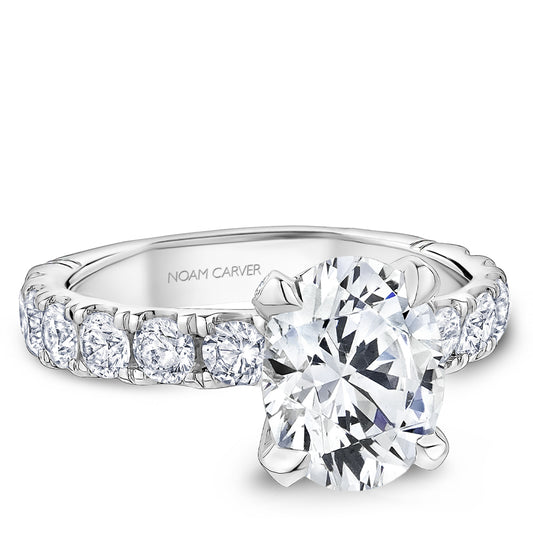14K white gold diamond engagement ring.