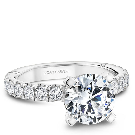 14K white gold diamond engagement ring.