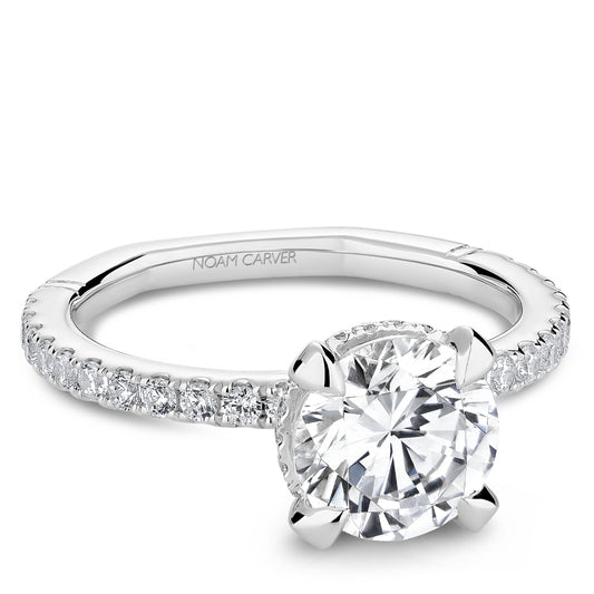 14K white gold diamond engagement ring