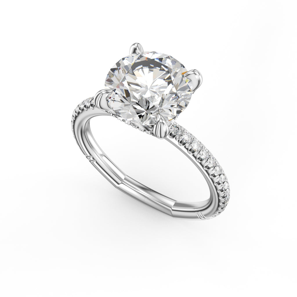 14K white gold diamond engagement ring.