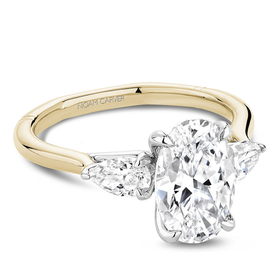 14K gold ring with pear diamonds.