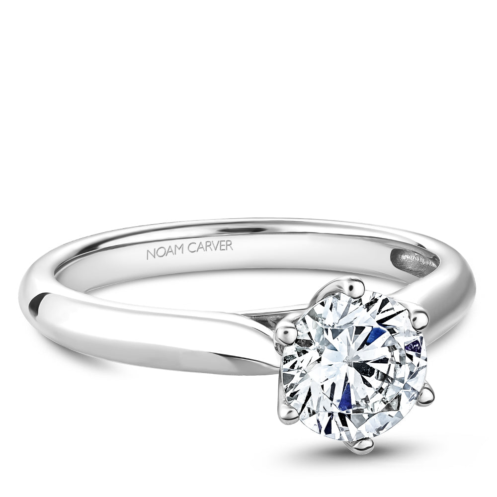 14K white gold diamond solitaire ring