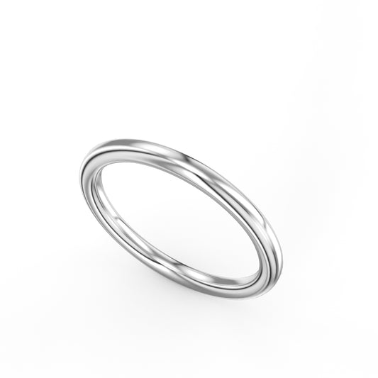 14K white gold polished carved ring.
