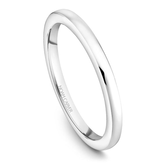 Polished 14K white gold carved band.