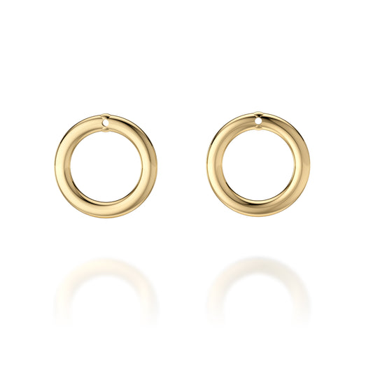 14K Yellow Gold Circular Enhancer Earrings