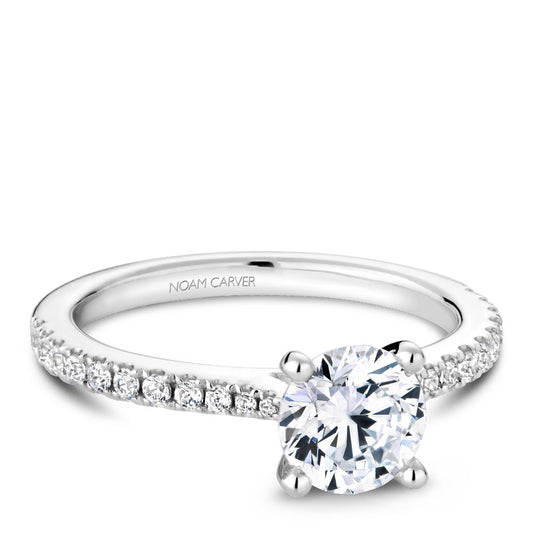 18K white gold diamond engagement ring.
