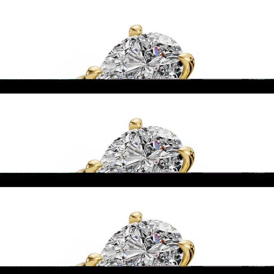 Round diamond with gold prong setting.