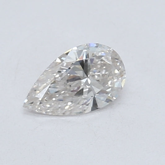 Pear-shaped diamond with brilliant sparkle.