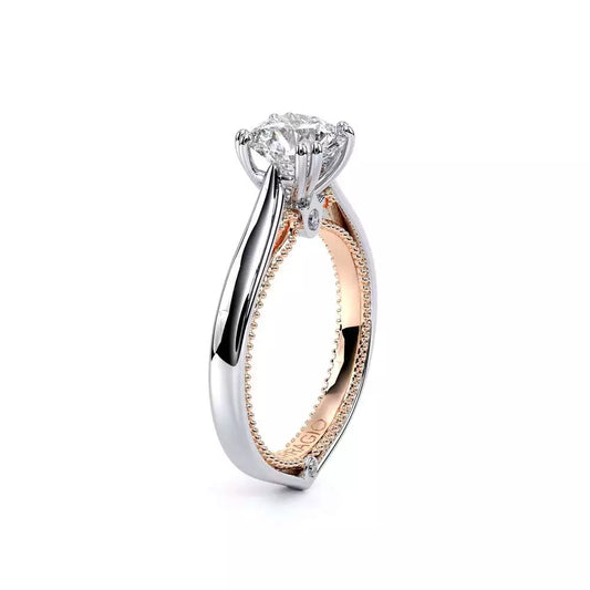 VERRAGIO Hidden Accent Natural Diamond Semi-Mount Engagement Ring in 14 Karat White - Rose with 4 Round Diamonds, Clarity: VS2, Color: F/G, totaling 0.04ctw