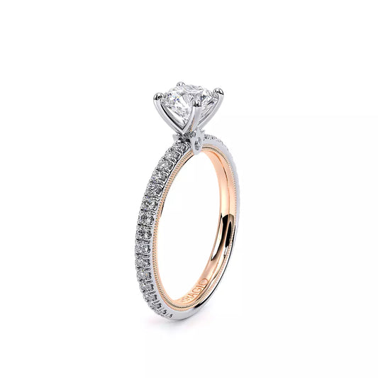 VERRAGIO Hidden Accent Natural Diamond Semi-Mount Engagement Ring in 14 Karat White Rose Gold with 0.45ctw Round Diamonds