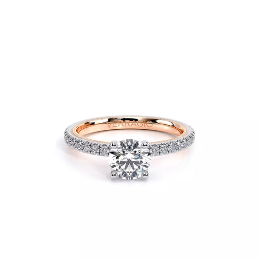 VERRAGIO Hidden Accent Natural Diamond Semi-Mount Engagement Ring in 14 Karat White Rose Gold with 0.45ctw Round Diamonds
