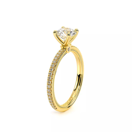 VERRAGIO Solitaire Hidden Accent Natural Diamond Semi-Mount Engagement Ring in 14 Karat Yellow Gold with 2 Round Diamonds totaling 0.03ctw