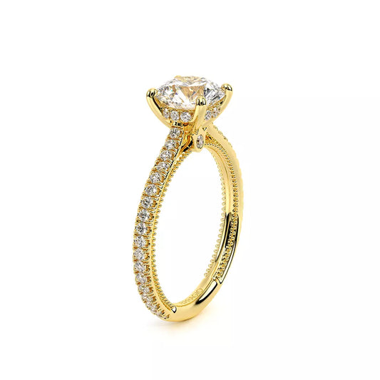 VERRAGIO Hidden Accent Side Stone Natural Diamond Semi-Mount Engagement Ring in 14 Karat Yellow Gold with 0.40ctw Round Diamonds, Size 6.5