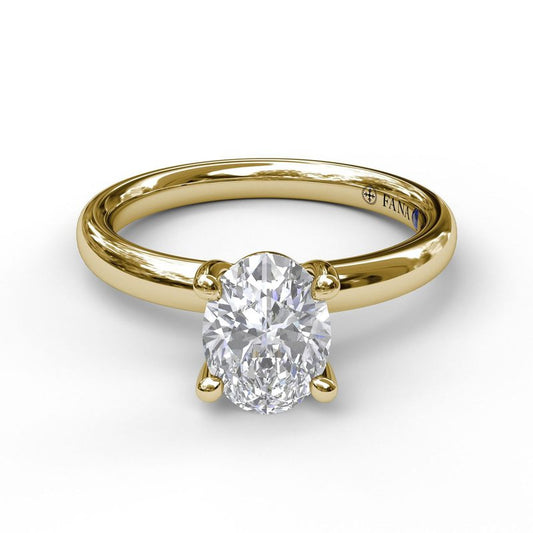 14K Yellow Gold Solitaire Diamond Ring
