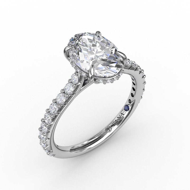 14K white gold diamond engagement ring.