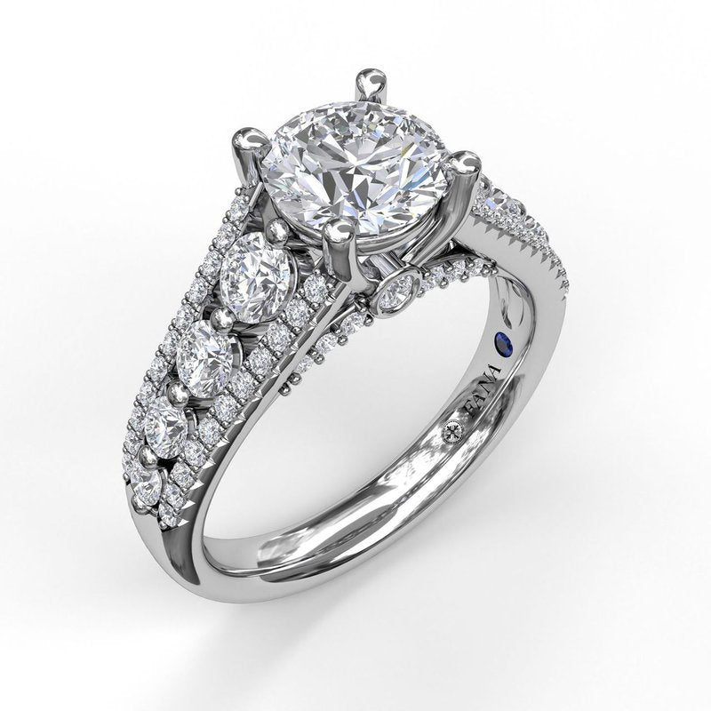 14K white gold diamond engagement ring.
