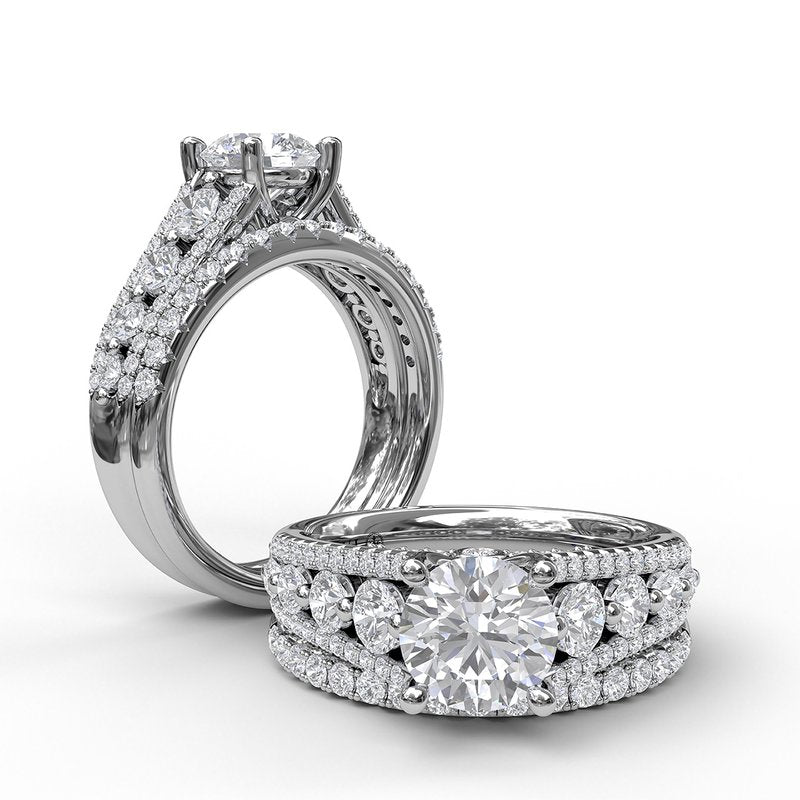 14K white gold diamond engagement ring.