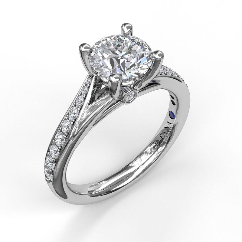 14K white gold diamond engagement ring.