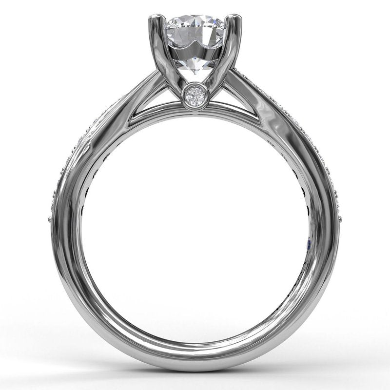 14K white gold diamond engagement ring.