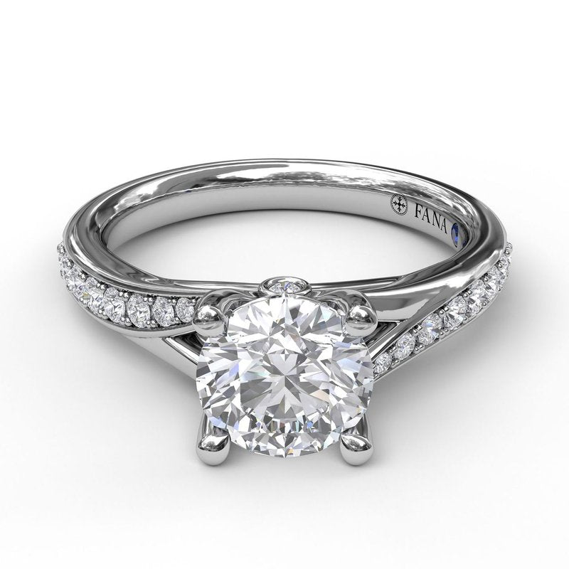 14K white gold diamond engagement ring.