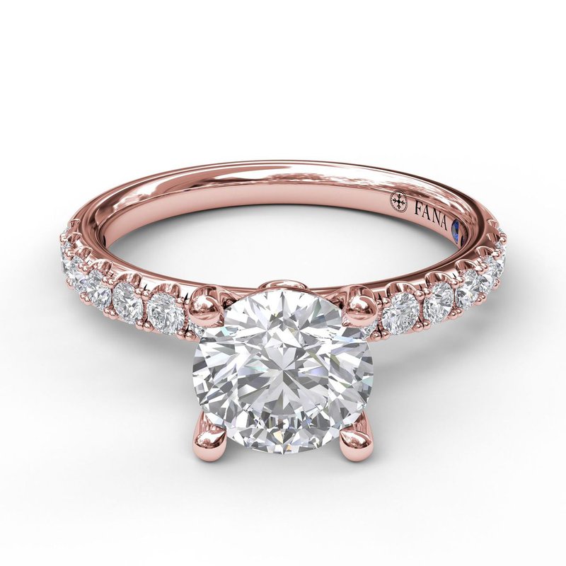 Rose gold diamond engagement ring.