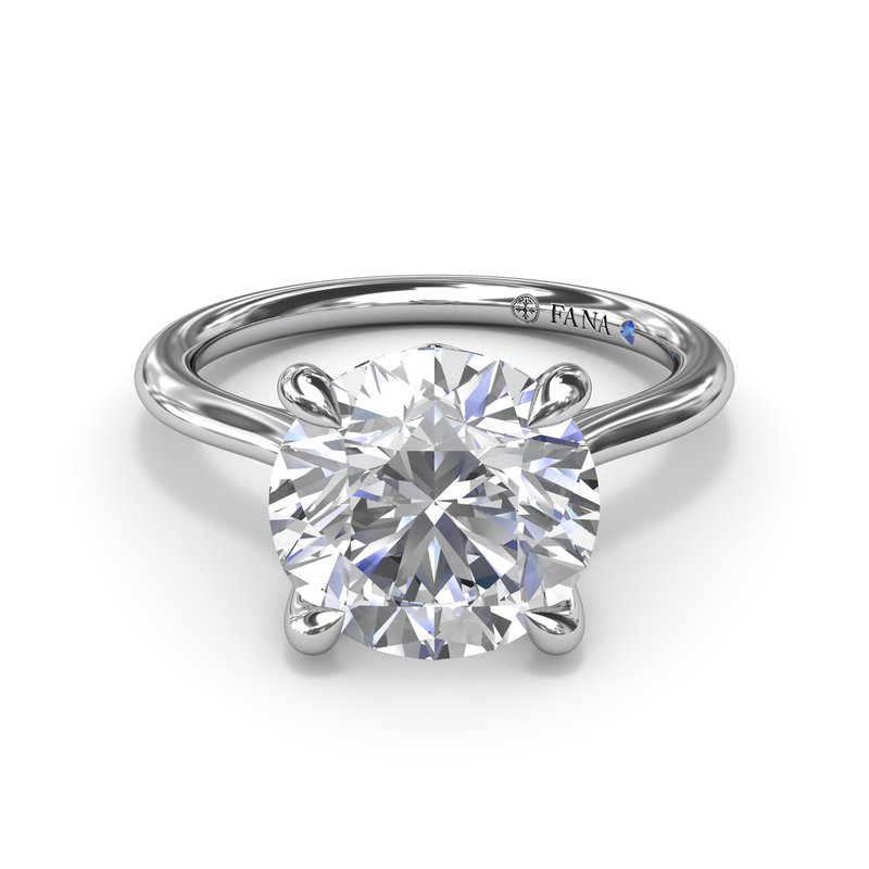 14K white gold solitaire engagement ring.