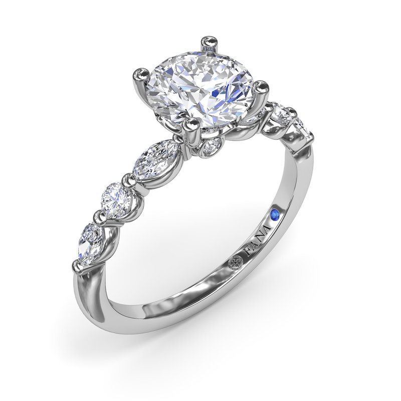 14K white gold diamond engagement ring.