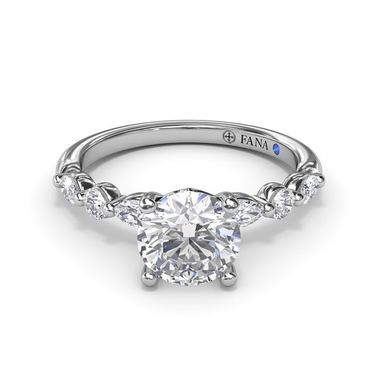 14K white gold diamond engagement ring.