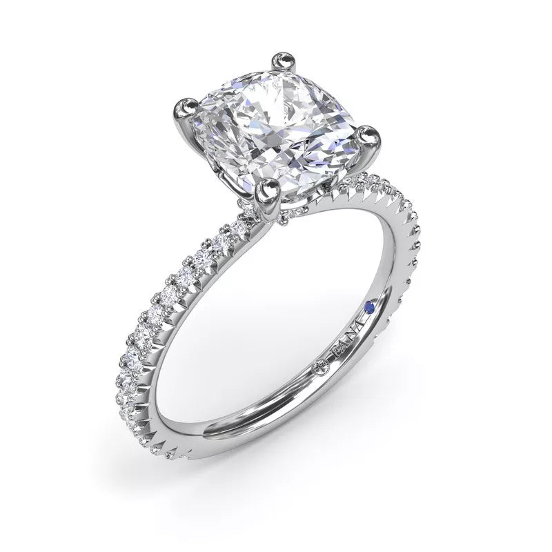 14K white gold diamond engagement ring.