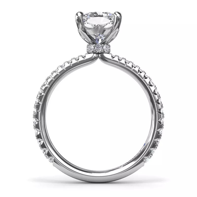 14K white gold diamond engagement ring.