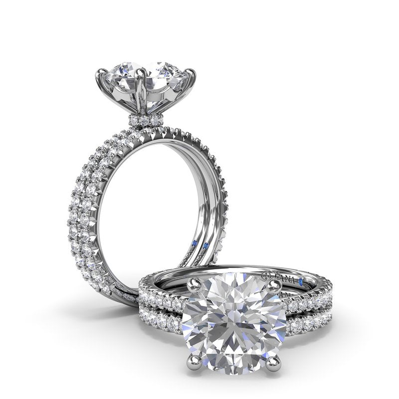 14K white gold diamond engagement ring.