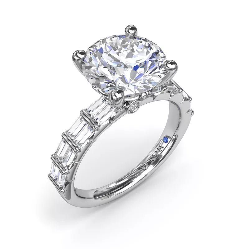 14K white gold diamond engagement ring