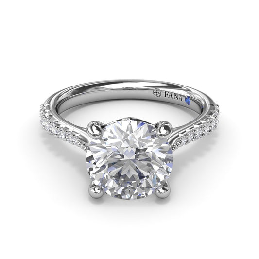 14K white gold diamond engagement ring.