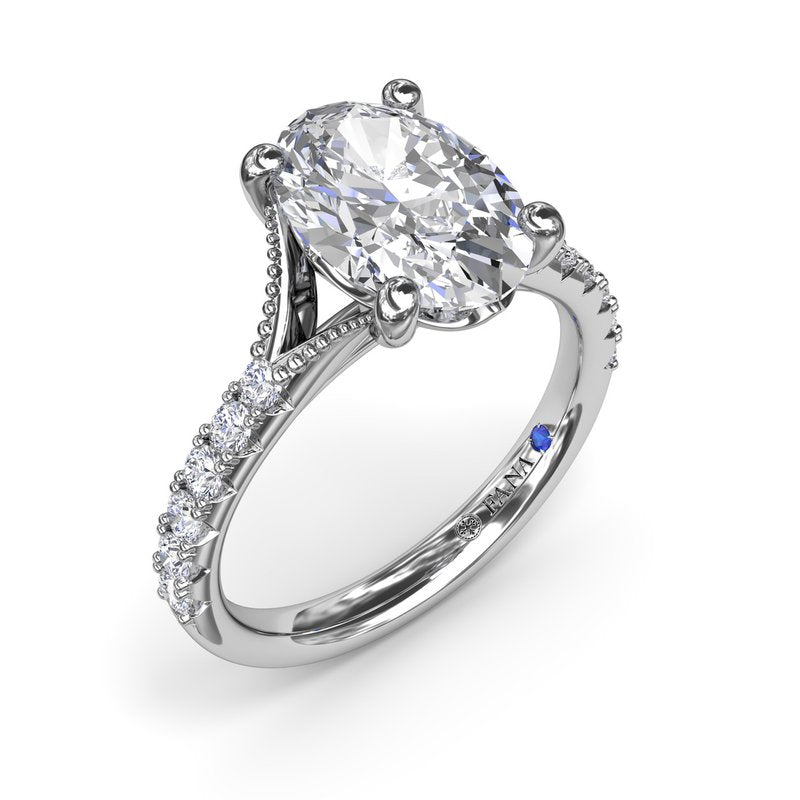 14K white gold diamond engagement ring.