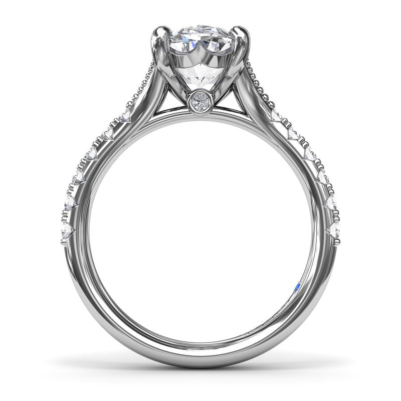 14K white gold diamond engagement ring.