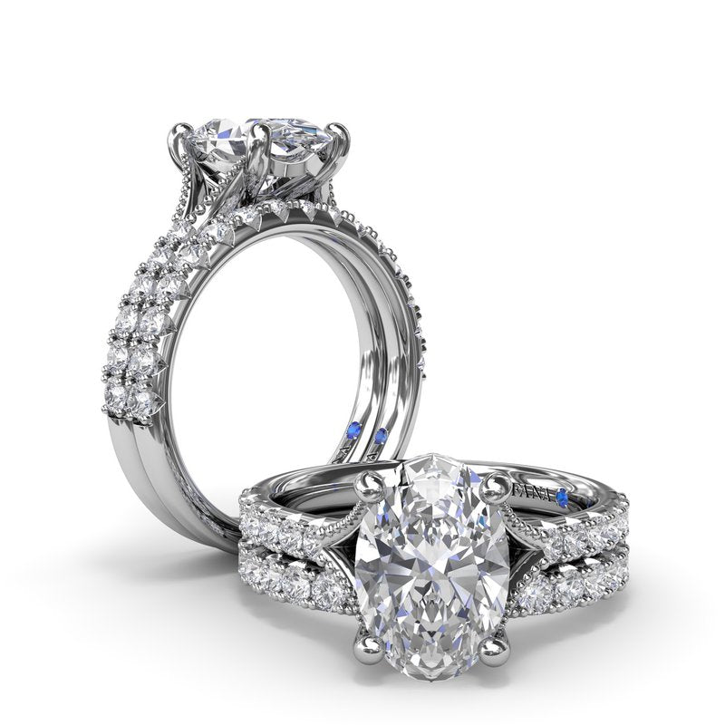 14K white gold diamond engagement ring.