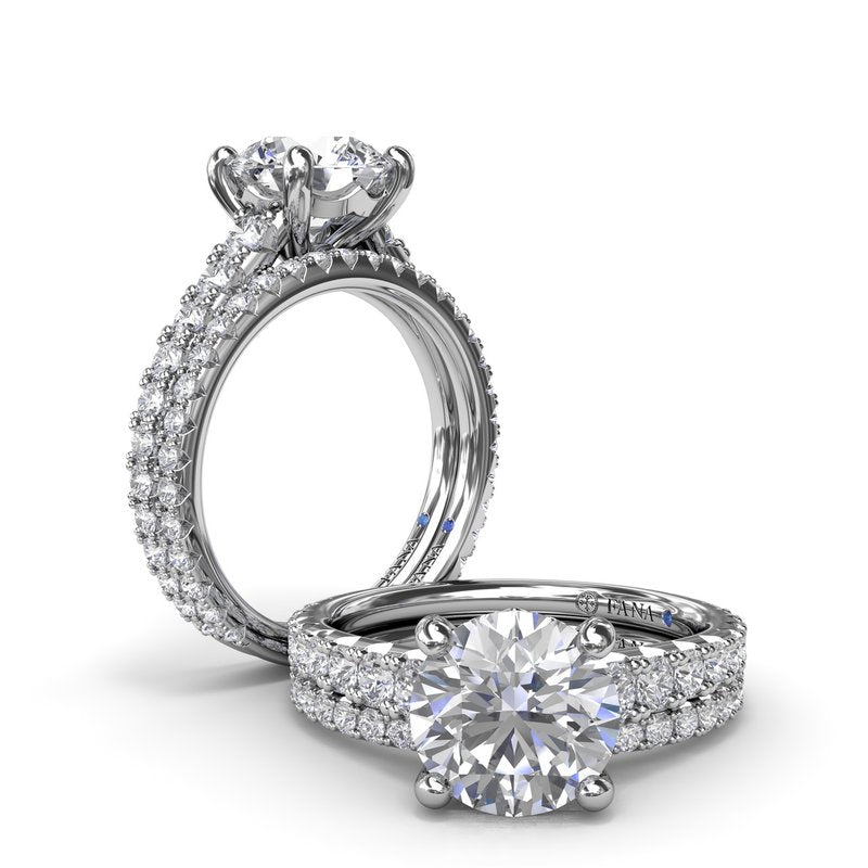 14K white gold diamond ring setting