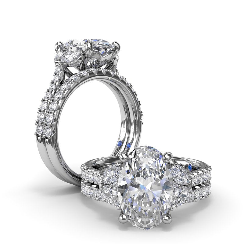 14K white gold diamond engagement ring.