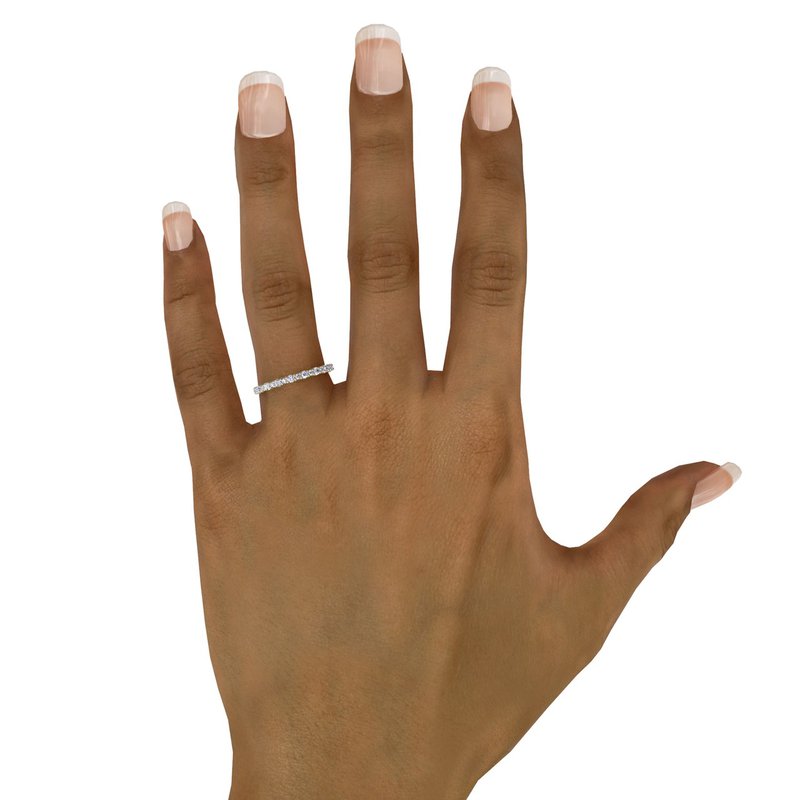 14K yellow gold band with various diamonds.