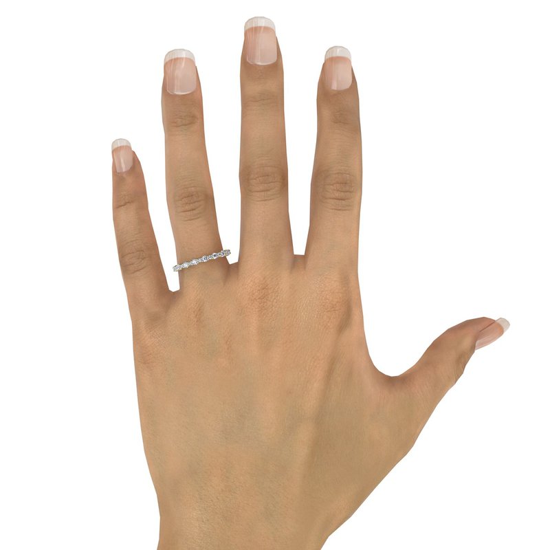 14K yellow gold band with diamonds.