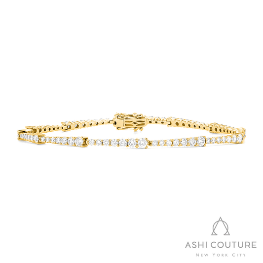 ReMARKable Designs Natural Diamond Bracelet in 18 Karat Yellow Gold with 2.73ctw Round Diamonds
