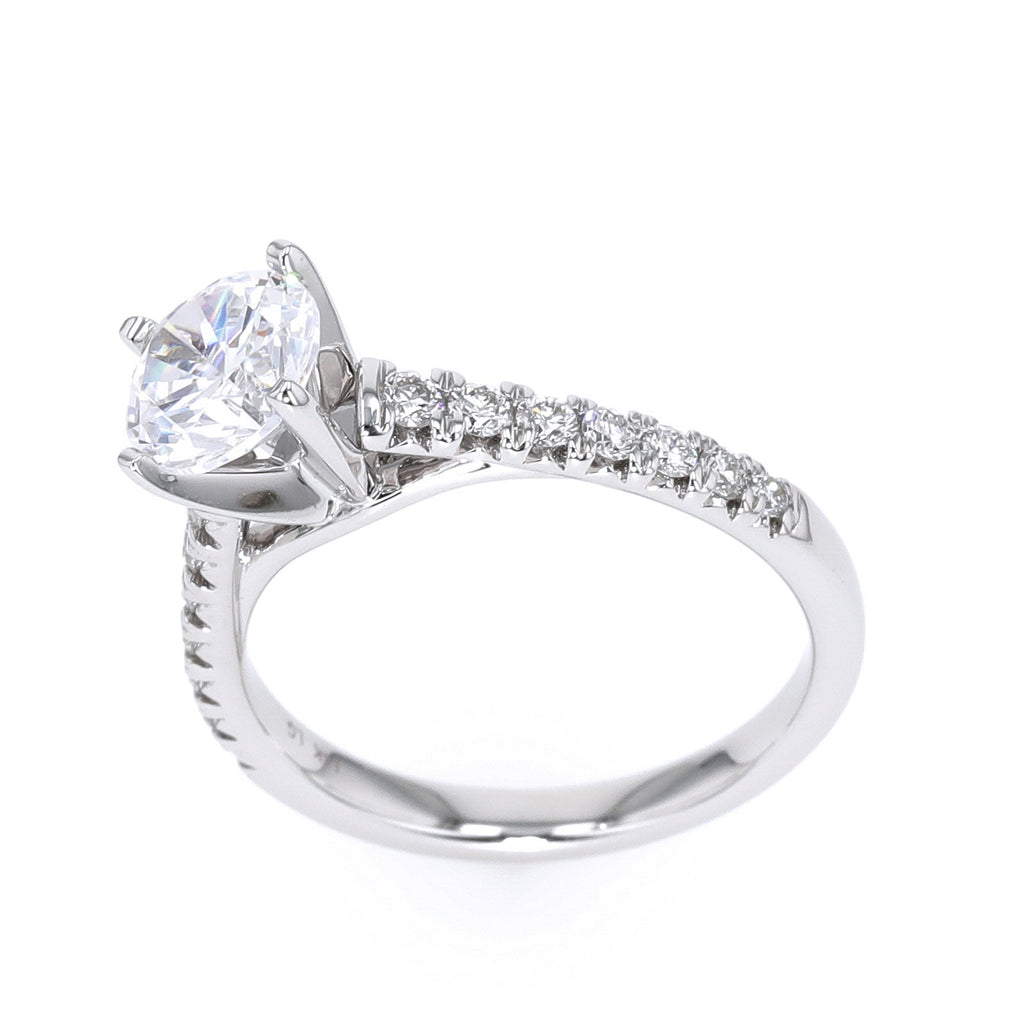 Lab grown diamond ring in white gold.