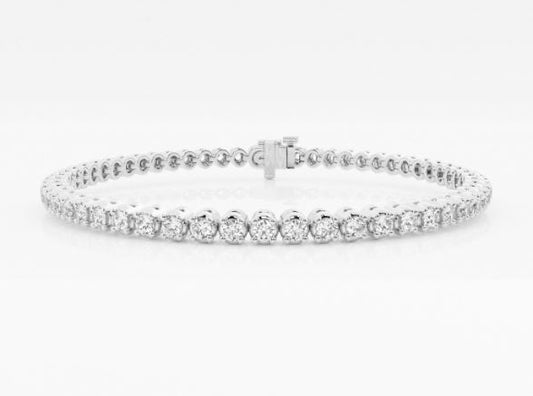 PureMARK Lab Grown Round Brilliant Diamond Tennis Bracelet in White Gold. Available in 2 ctw to 7 ctw.