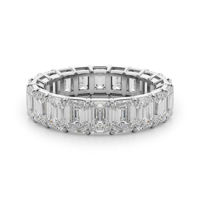 Emerald cut diamond eternity band.
