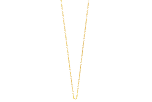 Gold chain with small round links.