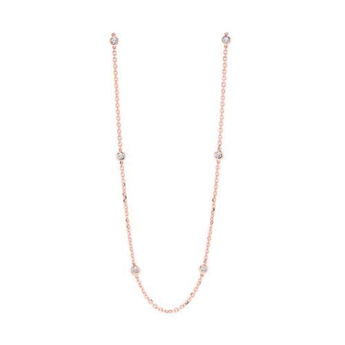 Diamonds By The Yard Bezel Set Necklace in 14 Karat Rose Gold. Available in 0.25 ctw to 2.0 ctw.