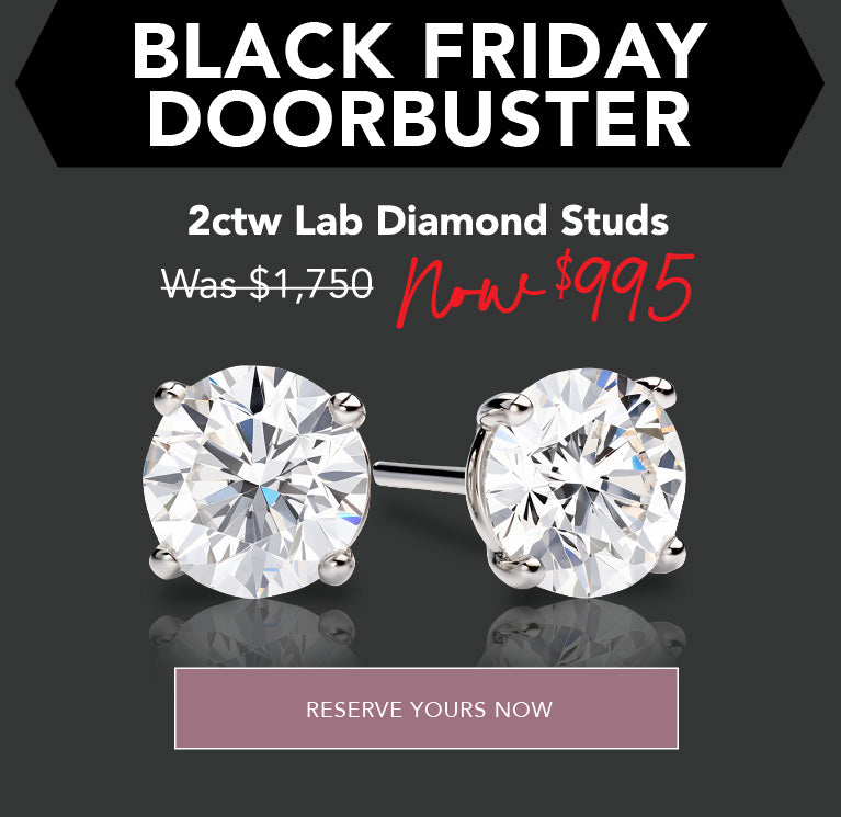 Black Friday Doorbuster: 2ctw Lab Diamond Studs for $995 or Spend $4,999 and Go On a Tropical Getaway or Cruise