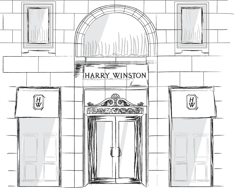Sketch of Harry Winston store